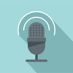 Poster - Studio microphone icon. Flat illustration of studio microphone vector icon for web design