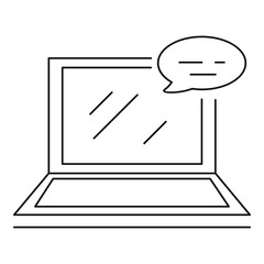 Poster - Laptop chat icon. Outline laptop chat vector icon for web design isolated on white background