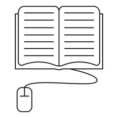 Poster - computer reading icon. outline computer reading vector icon for web design isolated on white backgro