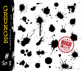 Wall Mural - set of grunge style blood or ink splatter and droplet . elements vector