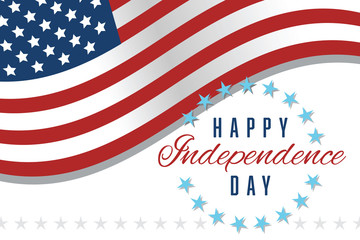 Wall Mural - Flag Happy Independence Day 4th of July Horizontal Vector Illustration 1