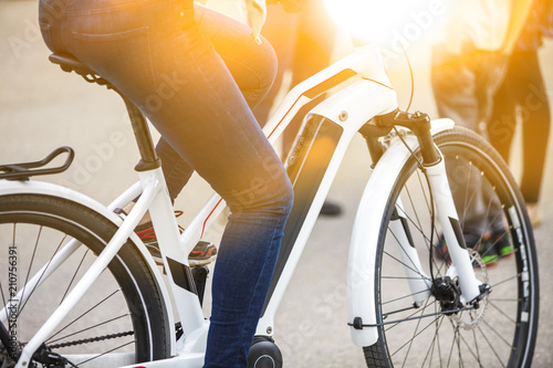 Close up of battery pack of a modern electric bicycle Poster Mural XXL