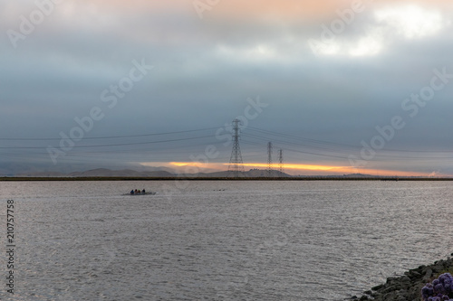 Fotografie, Obraz Rowers on the Bay at Dawn, San Francisco Bay