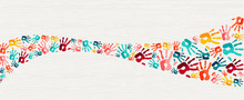 Human Hand Print Color Background Art