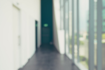Aufkleber - Blur background,corridor in convention hall, office building hall way background.