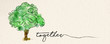 Watercolor hand tree web banner concept