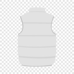 Wall Mural - Back of white warm vest mockup. Realistic illustration of back of white warm vest vector mockup for web