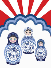 Wall Mural - Background with matryoshka dolls