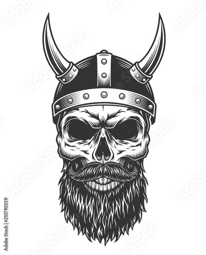Monochrome vintage skull