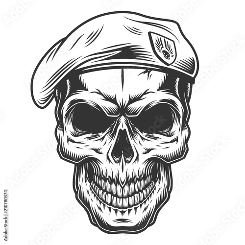 Monochrome vintage skull