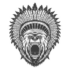 Wall Mural - vintage logo style bear