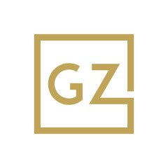 two letter logo line square GA TO GZ