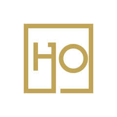 two letter logo line square HA TO HZ