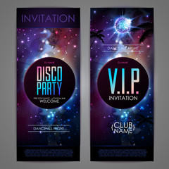 Wall Mural - disco ball background. disco party poster on open space background
