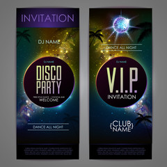 Wall Mural - disco ball background. disco party poster on open space background