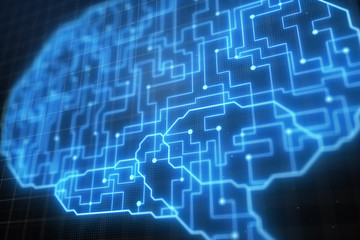 Poster - Abstract circuit brain background