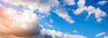 Big And Heavy Clouds On Blue Sky Background