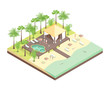 Rest House Concept 3d Isometric View. Vector