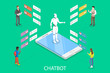 Flat isometric vector concept of chat bot.