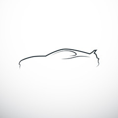 Wall Mural - Abstract car silhouette. Side view. Vector illustration