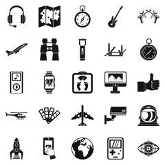 Poster - Flight icons set. Simple set of 25 flight vector icons for web isolated on white background
