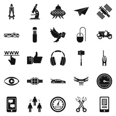 Poster - Web icons set. Simple set of 25 web vector icons for web isolated on white background