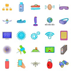 Poster - Mechanism icons set. Cartoon set of 25 mechanism vector icons for web isolated on white background