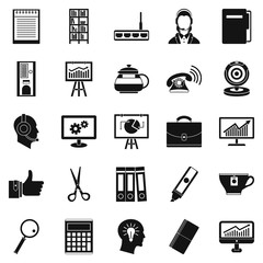 Poster - Business support icons set. Simple set of 25 business support vector icons for web isolated on white background