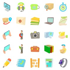 Poster - Delivery icons set. Cartoon set of 25 delivery vector icons for web isolated on white background