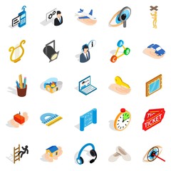 Poster - Office icons set. Isometric set of 25 office vector icons for web isolated on white background