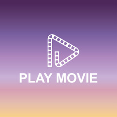 Poster - play movie icon vector