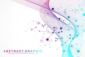 Poster - Big data visualization. Artificial Intelligence and Machine Learning Concept. Graphic abstract background communication. Perspective backdrop visualization. Vector illustration.