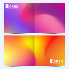 Aufkleber - Modern vector template for square brochure, leaflet, cover, catalog, magazine or annual report. Abstract fluid 3d shapes vector trendy liquid colors backgrounds. Colored fluid graphic composition