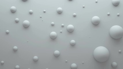 Poster - 3d render abstract background. Simple plane with geometry shapes that bounds from surface. Light gamma and shadows from top light. 

