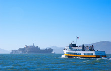 Tourist Boat In San Francisco Bay  Alcatraz Island Excursion Tour