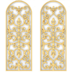 Wall Mural - Stucco decoration, gold cartouche