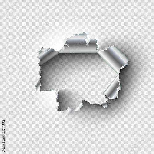 Fotografía ragged Hole torn in ripped metal