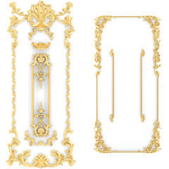 Stucco decoration, gold cartouche