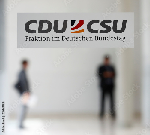 Sign Shows The Logo Of The Cdu Csu Faction In Berlin Buy This