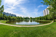 City Public Park With Lake