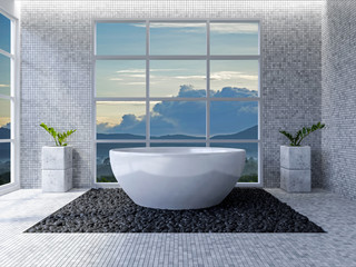 Wall Mural - 3d toilet interior design