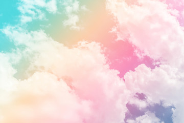 Wall Mural - sun and cloud background with a pastel colored