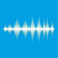 Audio Digital Equalizer Technology Icon White Isolated On Blue Background Vector Illustration