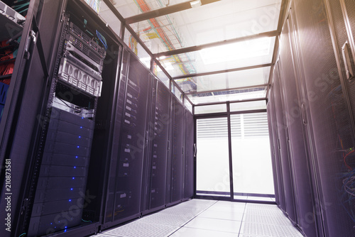 Fotografía Interior of Data center, Super Computer, Server room