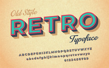 Colorful Italic Retro Font And Alphabet 80s, 90s.