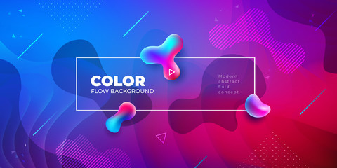 Wall Mural - Liquid color background design. Fluid gradient shapes composition. Futuristic design posters. Eps10 vector.