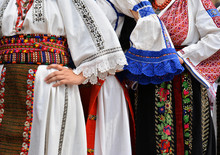 Beautiful Traditional Romania Costumes From Dobrogea , Romania