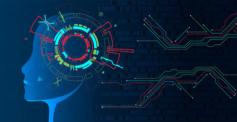 Poster - Artificial intelligence concept. Technology background.
