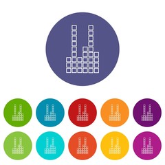Poster - Equalizer icons color set vector for any web design on white background