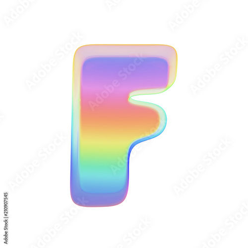 Alphabet Letter F Uppercase Rainbow Font Made Of Bright Soap